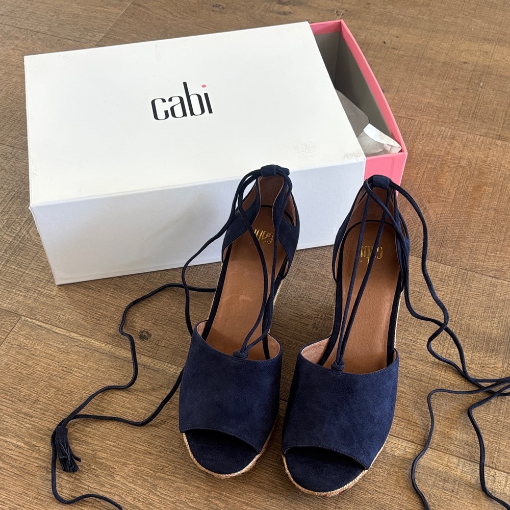 CAbi Dark Blue Lace-Up Espadrilles